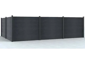 Flash Sale Ingraafbare Omheining H156 Cm - Set 6 Composietplaten + 1 Antracietkleurige Paal - Enola Afscherming En Omheining