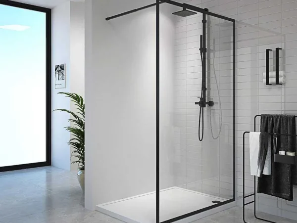 Clearance Inloopdouchescherm - 140 X 200 Cm - Mat Zwart - Gehard Glas - Amberi Douchewand