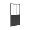 Discount Italiaanse Douchewand Mat Zwart Met Werkplaatsstijl - 140 X 200 Cm - Urbanik Douchewand