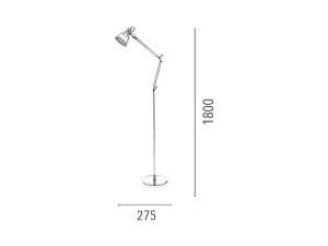 Shop Jerona Vloerlamp, Violet, Chroom, 27,5X27,5X180 Cm, Staande Lamp