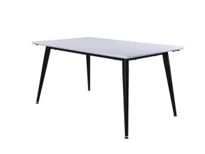 Clearance Jimmy Eetkamertafel 90X150/240Cm Met Extra Plaat Hpl Wit. Eettafel