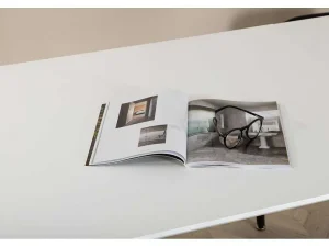 Clearance Jimmy Eetkamertafel 90X150/240Cm Met Extra Plaat Hpl Wit. Eettafel