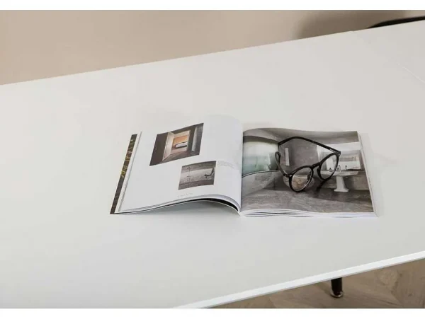 Clearance Jimmy Eetkamertafel 90X150/240Cm Met Extra Plaat Hpl Wit. Eettafel