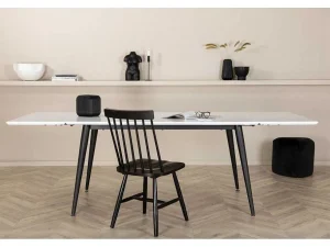 Clearance Jimmy Eetkamertafel 90X150/240Cm Met Extra Plaat Hpl Wit. Eettafel