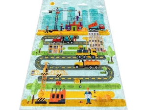 Flash Sale Junior 52105.801 Tapijt Wasbaar Bouwplaats Dieren Voor Kinderen Antisl 160X220 Cm Kindervloerkleed