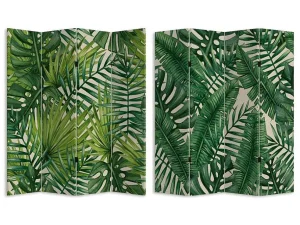 Cheap Kamerscherm Bedrukt 4 Delen Tropische Bladeren Greeny - 161 X 180 Cm Kamerscherm