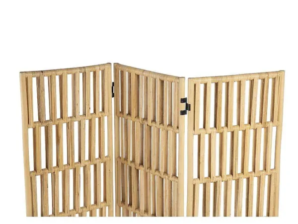 Outlet Kamerscherm Van Rotan Met 3 Luien - L140 X H180 Cm - Naturel - Gideon Kamerscherm