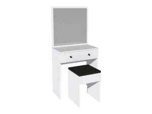 Cheap Kaptafel Met Spiegel En Kruk - 1 Lade - Wit - Abonia Kaptafels