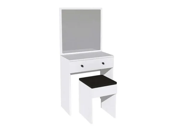 Cheap Kaptafel Met Spiegel En Kruk - 1 Lade - Wit - Abonia Kaptafels