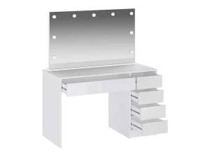 Flash Sale Kaptafel Met Spiegel En Ledverlichting - 5 Lades - Glanzend Wit - Jenemi Kaptafels