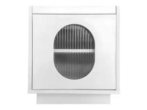 New Kaptafel Met Spiegel En Led-Verlichting - 2 Lades En Een Uitneembare Kast - Wit (Kruk Niet Inbegrepen) Kaptafels
