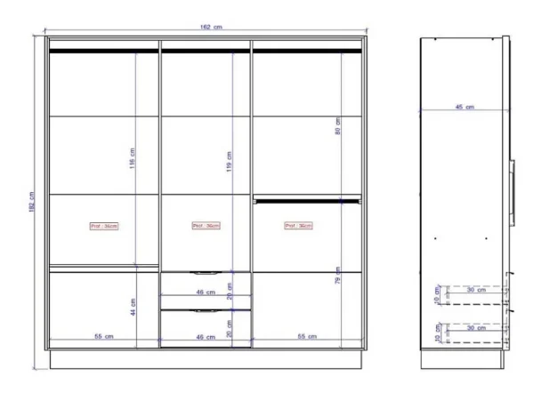 Shop Kast Met 6 Deuren En 2 Lades - L162 Cm - Wit - Feova Kledingkast