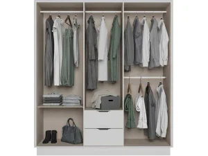 Shop Kast Met 6 Deuren En 2 Lades - L162 Cm - Wit - Feova Kledingkast