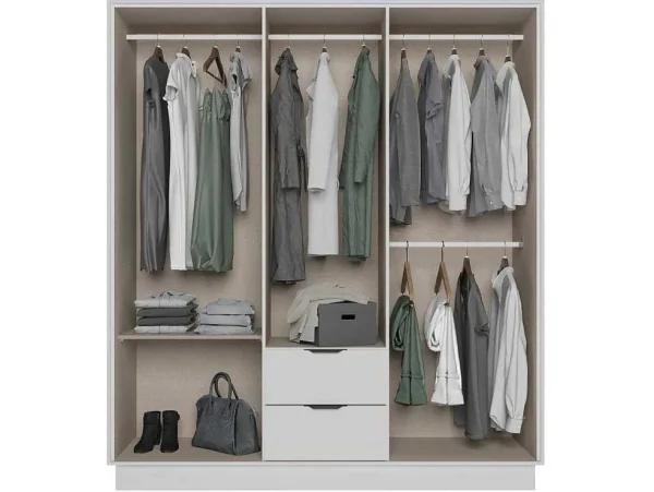 Shop Kast Met 6 Deuren En 2 Lades - L162 Cm - Wit - Feova Kledingkast