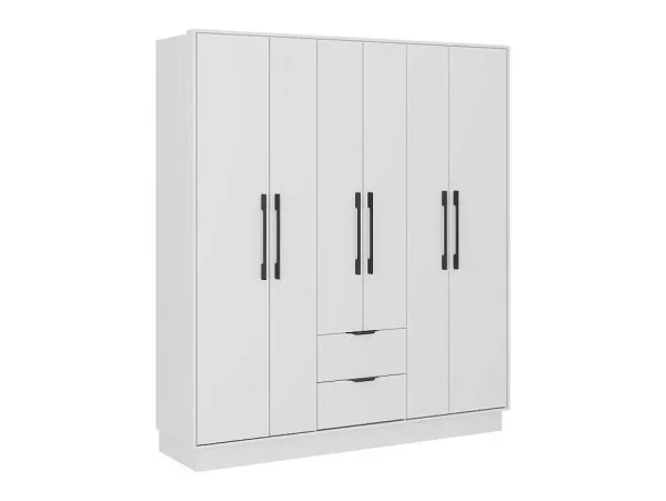 Shop Kast Met 6 Deuren En 2 Lades - L162 Cm - Wit - Feova Kledingkast