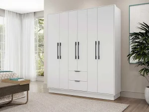 Shop Kast Met 6 Deuren En 2 Lades - L162 Cm - Wit - Feova Kledingkast