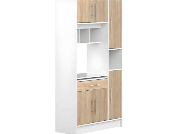 Best Keukenmeubel Mady - 5 Kasten & 1 Lade - Wit En Eiken Keukenmeubel