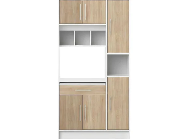 Best Keukenmeubel Mady - 5 Kasten & 1 Lade - Wit En Eiken Keukenmeubel
