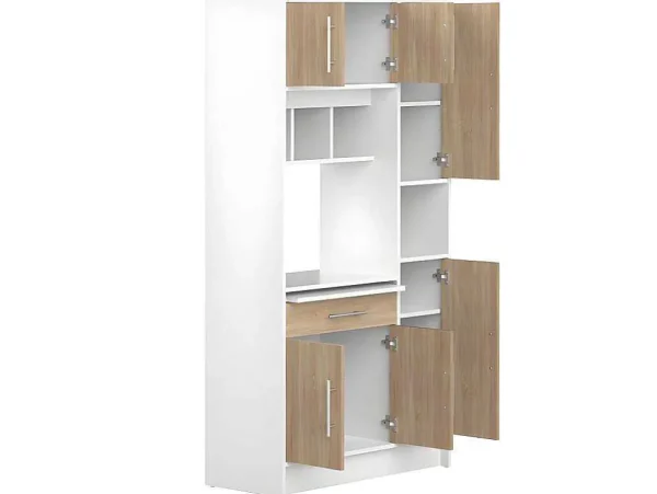 Best Keukenmeubel Mady - 5 Kasten & 1 Lade - Wit En Eiken Keukenmeubel