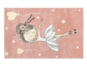 New Kindertapijt Ballerina - Polypropyleen - 100 X 150 Cm - Roze En Beige Kindervloerkleed
