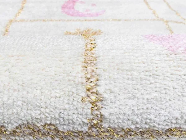 Hot Kindertapijt Hinkelbaan Funny - Polypropyleen - 100 X 150 Cm - Beige En Roze Kindervloerkleed