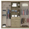 Best Kledingkast - Schuifdeuren - Spiegel En Laden - L240 Cm - Naturel En Ivoorkleur - Bodil Ii Kledingkast