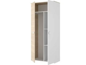 Clearance Kledingkast Sonia - 2 Deuren - L95 Cm - Kleuren: Eiken En Wit Kindermeubel