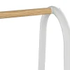 Fashion Kledingrek - L64 Cm - Wit Metaal En Beukenhout - Dogu Kleine Opberger En Slaapkameraccessoire