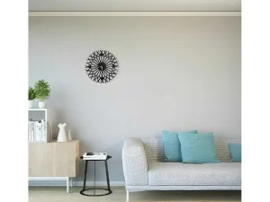 Sale Klok Geometrisch 3, Zwart, 50X1,5X50 Cm, Wandklok