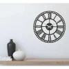 Shop Klok Vintage 11, Zwart, Zilver, 50X1,5X50 Cm, Wandklok