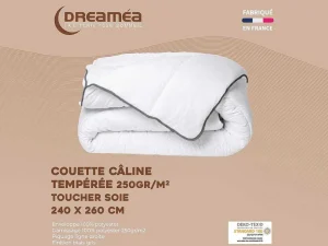 Hot Knuffel Dekbed Silk Touch 240 X 260 Cm - 250 G/M - Wit Met Grijze Bies - Biesya Dekbed