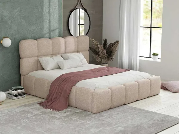 Fashion Kofferbed - 180 X 200 Cm - Teddy-Stof - Beige - Damado - Van Tweepersoonsbed