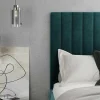 Cheap Kofferbed En Hoofdbord Met Verticale Stiksels - 160 X 200 Cm - Fluweel - Eendblauw - Larali - Van Tweepersoonsbed