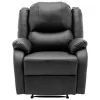 Fashion Kunstleer Handmatig Verstelbare Relaxfauteuil Met Zijvak - Zwart Fauteuil Leer