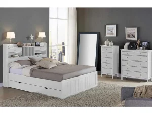 Outlet Ladekast Albane - 6 Laden - Wit Grenen Ladekast