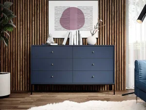 New Ladekast Bogdan - 6 Laden - Blauw Ladekast