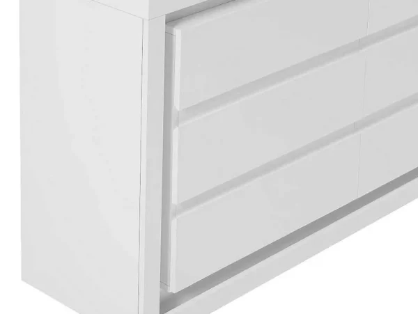 Sale Ladekast Met 6 Lades - Met Ledverlichting - Mdf - Wit Gelakt - Flarancia Ladekast