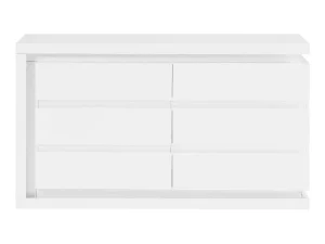 Sale Ladekast Met 6 Lades - Met Ledverlichting - Mdf - Wit Gelakt - Flarancia Ladekast