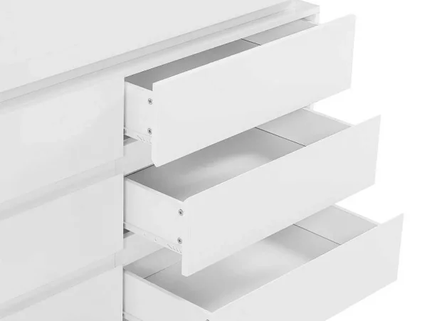 Sale Ladekast Met 6 Lades - Met Ledverlichting - Mdf - Wit Gelakt - Flarancia Ladekast