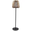 Sale Led Buiten Staande Lamp Van Metaal - H. 150 Cm - Zwart En Natuurlijk - Carbini Tuinlamp
