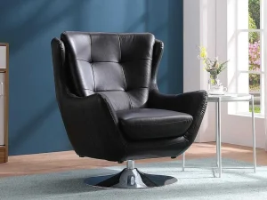 Best Sale Leren Draaistoel Anaba - Zwart Fauteuil Leer