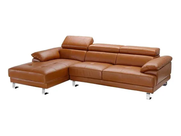 New Leren Hoekbank Excelsior Ii - Karamel Bruin - Hoek Links Leren Zitbank