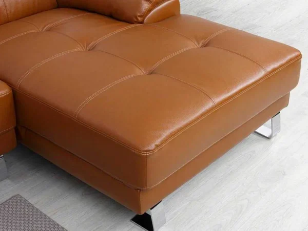 New Leren Hoekbank Excelsior Ii - Karamel Bruin - Hoek Links Leren Zitbank