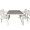 Store Levels Tuinmeubelset Tafel 100X160/240Cm En 6 Stoel Santorini Wit, Grijs. Tuinset