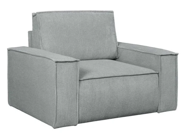 Discount Lichtgrijze Ribfluwelen Fauteuil Amelia Fauteuil Stof Fluweel / Suedine
