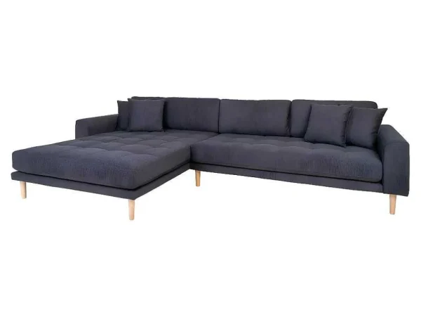Best Lido Bank , Loungebank Links Gericht Met 4 Kussens Donkergrijs. Modulair