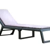 Flash Sale Ligstoel Met Gevlochten Effect Canberra - Met Matras - Grijs En Wit Ligstoel