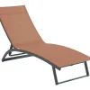 Cheap Ligstoel Met Verschillende Standen Van Aluminium En Textileen - Terracotta - Saranda Van Ligstoel