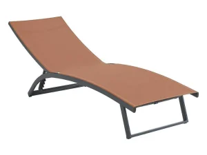 Cheap Ligstoel Met Verschillende Standen Van Aluminium En Textileen - Terracotta - Saranda Van Ligstoel