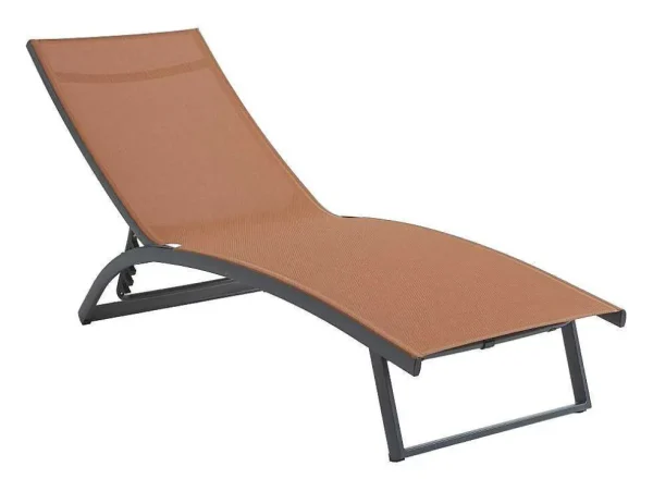 Cheap Ligstoel Met Verschillende Standen Van Aluminium En Textileen - Terracotta - Saranda Van Ligstoel